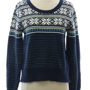 Aeropostale Navy and White Patterned Sweater